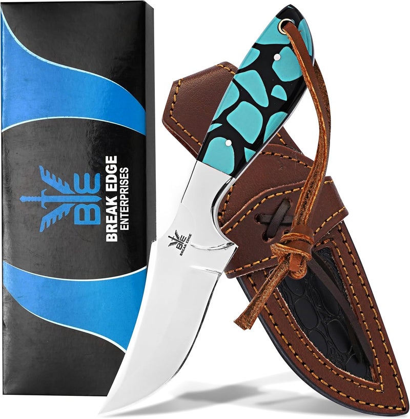 BE BREAK EDGE Handmade Cowboy Knife for Men & Women,Outdoor Camping Hiking Knife,Stainless Fixed Blade 7.5’’ Gift for Boy Friend, Full tang knife - Image 1